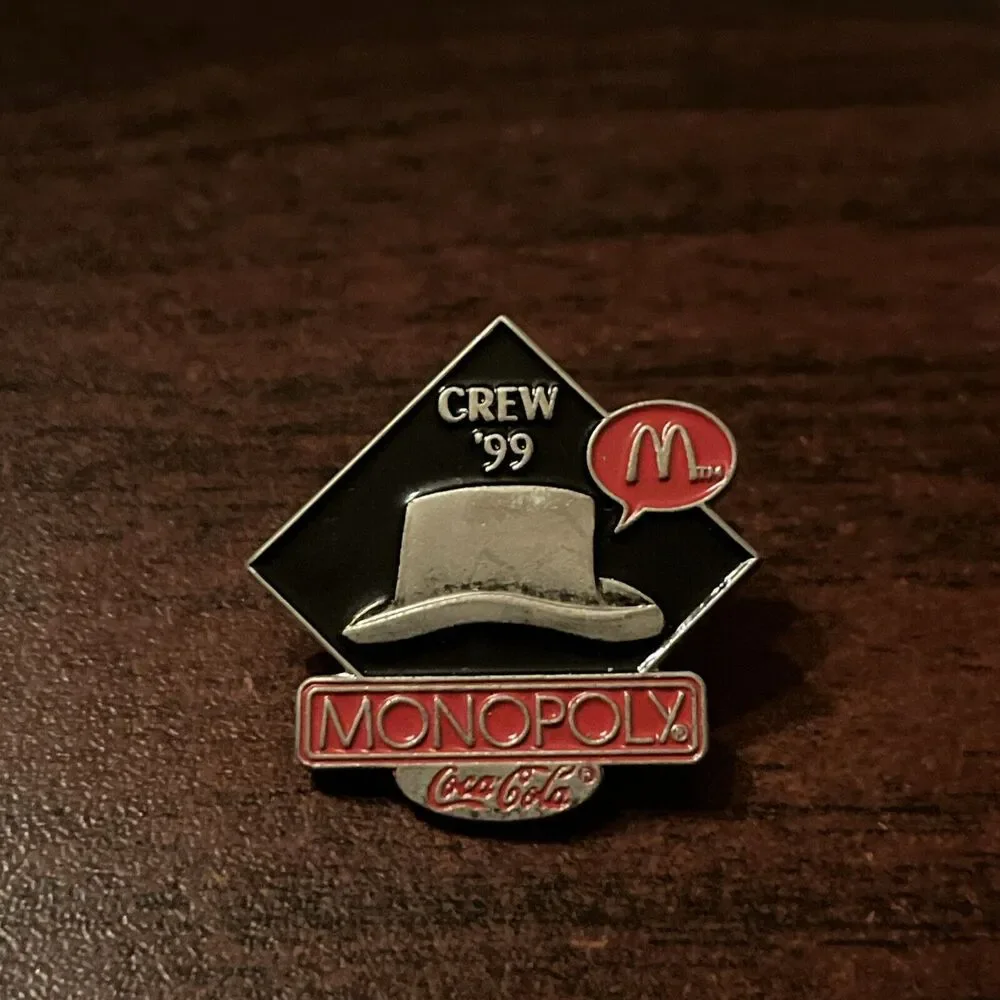 McDonald's Monopoly Coca-Cola Crew 1999 Hat Token Employee Lapel Hat Pin